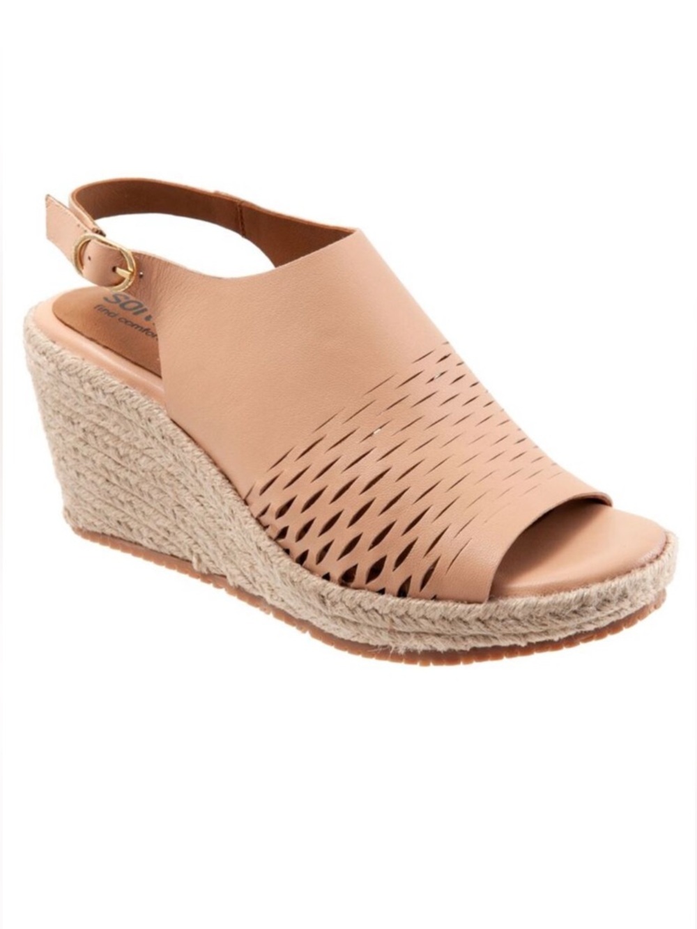 SoftWalk NWT Women's Blush Tan Espadrille Wedge Sandals Hixon 3Inch Heel Size 11
